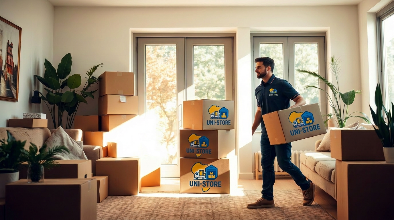 Movers carrying boxes